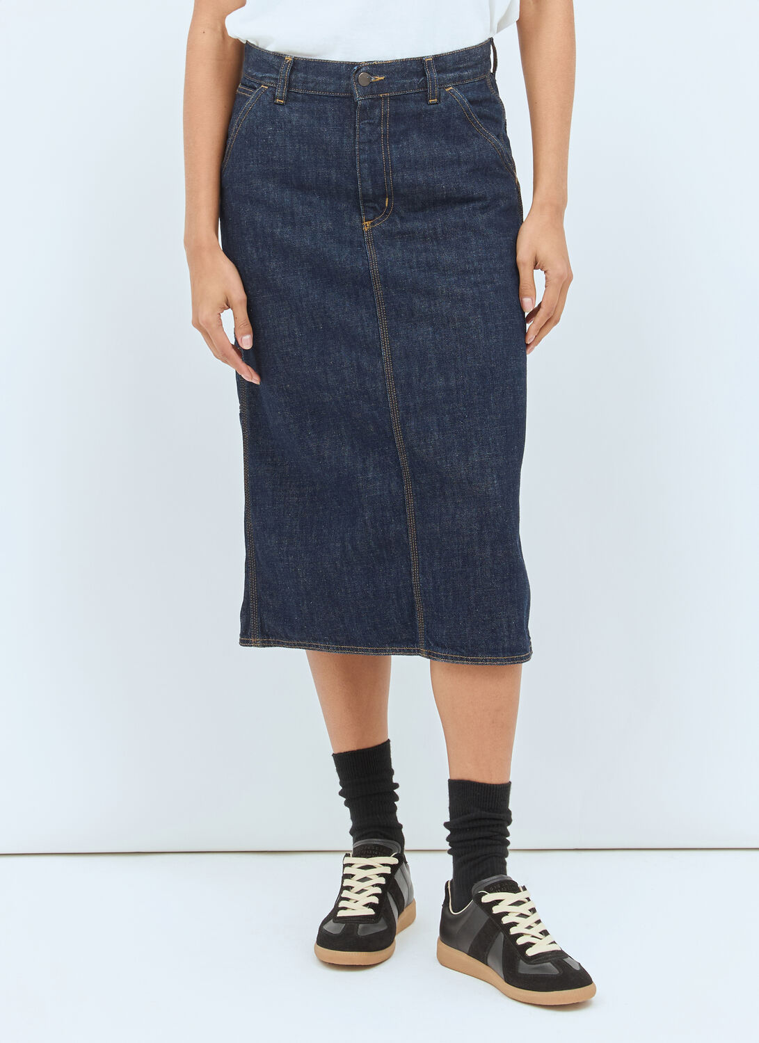 Carhartt WIP Single-knee Denim Skirt - Woman Skirts Blue M