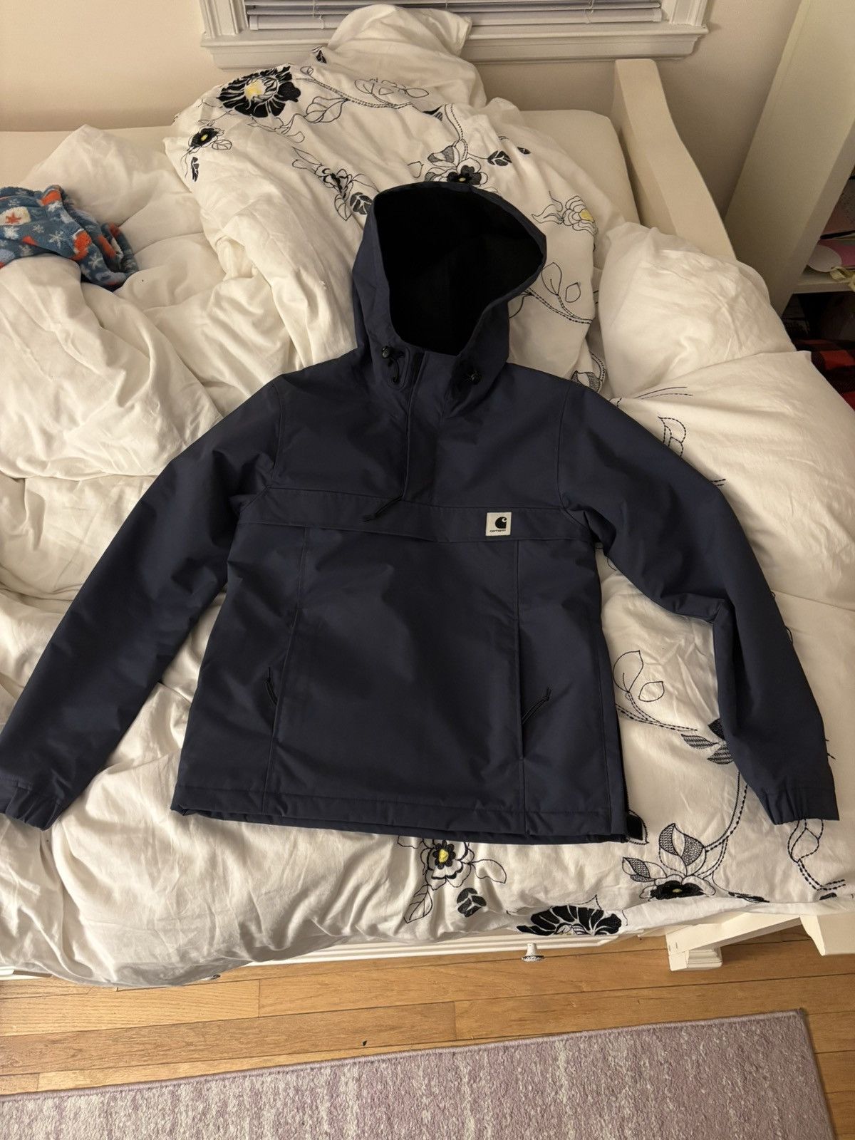 Carhartt Wip Nimbus Pullover Blue Anorak Jacket in Navy, Women's (Size XS)