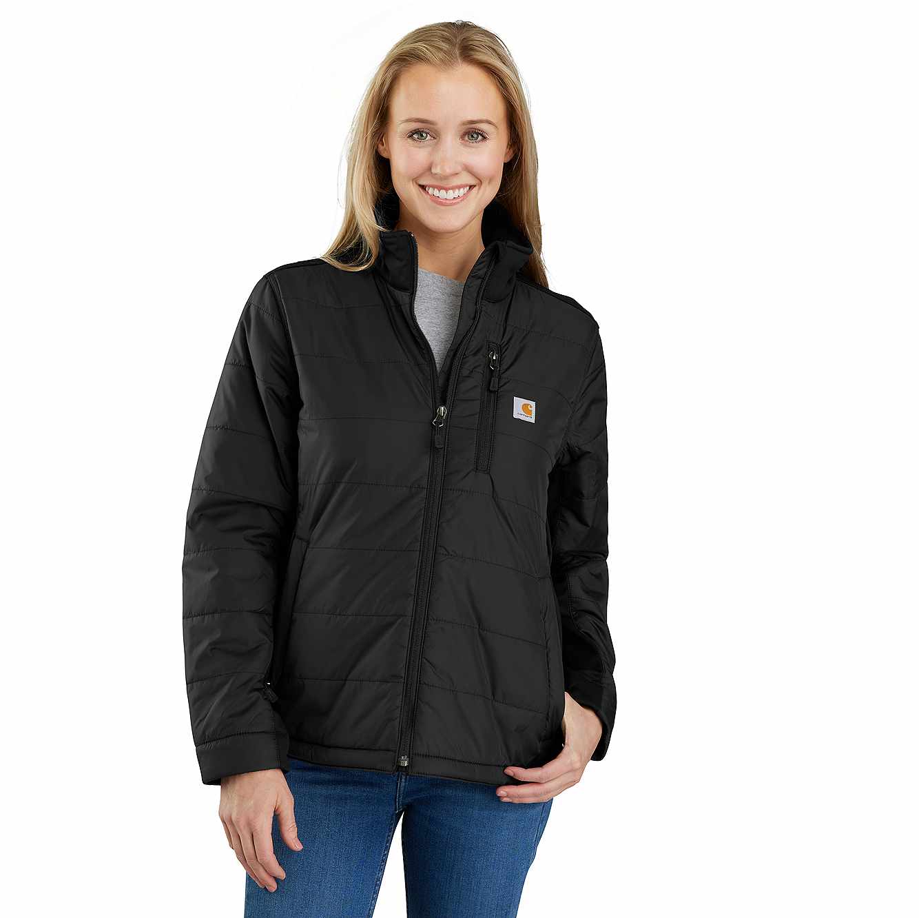 Carhartt Women's Lightweight Puffer Jacket - Relaxed Fit Insulated 2 Warmer Rating | Black | 2X