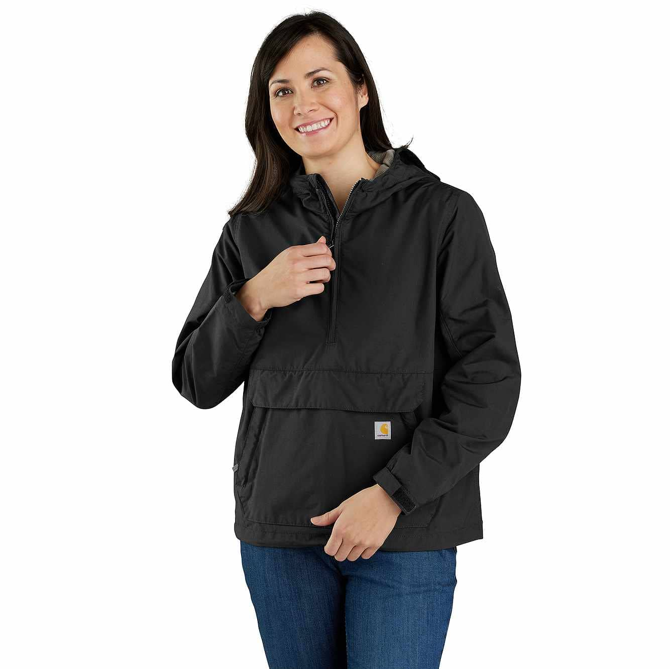 Carhartt Women's Rain Defender Loose Fit Lightweight Packable Anorak - 1 Warm Rating | Black | 1X