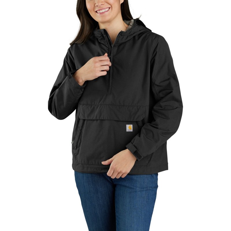 Carhartt Women's Rain Defender Loose Fit Lightweight Packable Anorak Jacket Black, Medium - Women's Outdoor Long-Sleeve Tops at Academy Sports