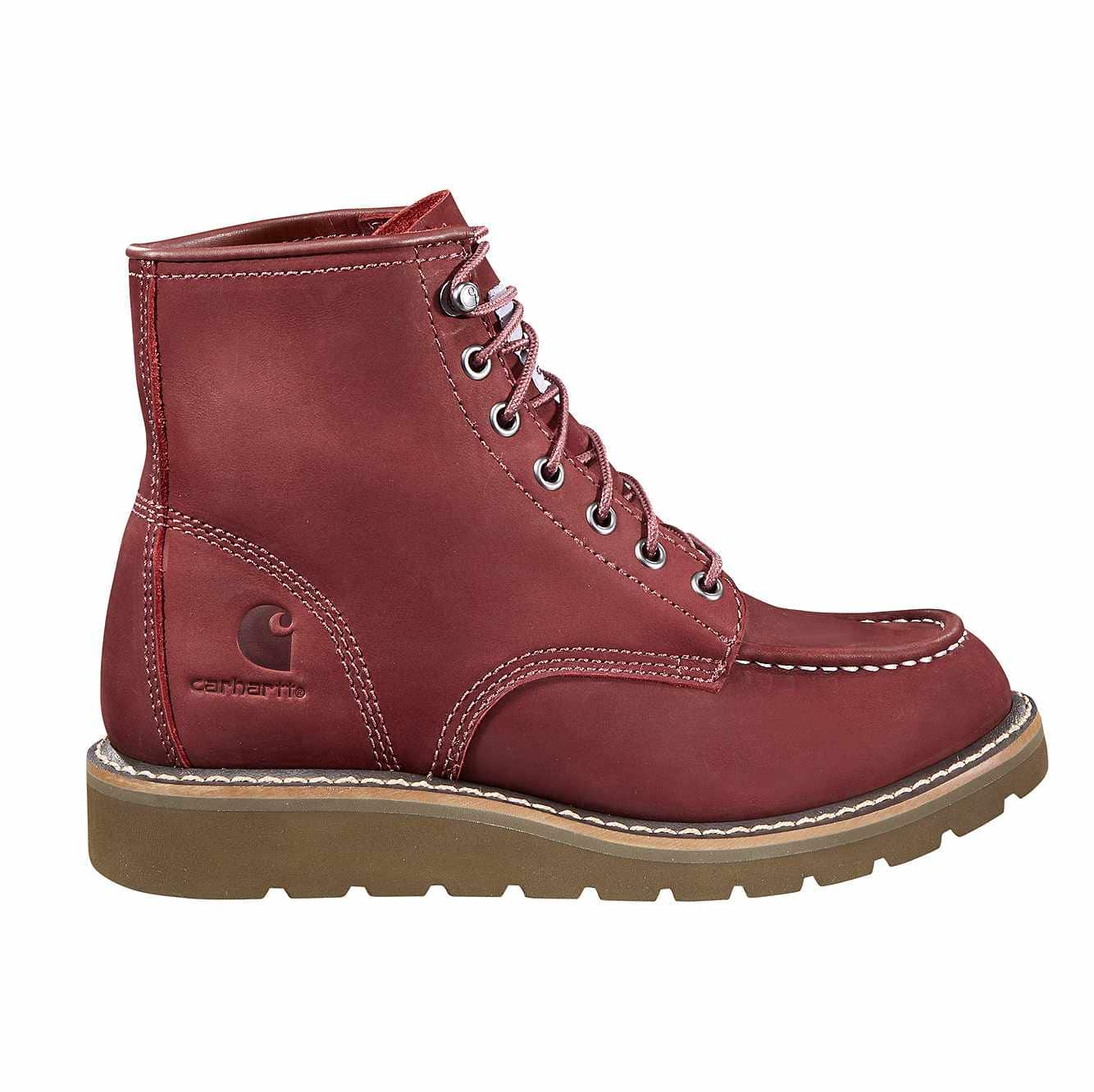 Carhartt Women's WomenS Lightweight 6 Moc Toe Wedge Boot | Burgundy | 10 M