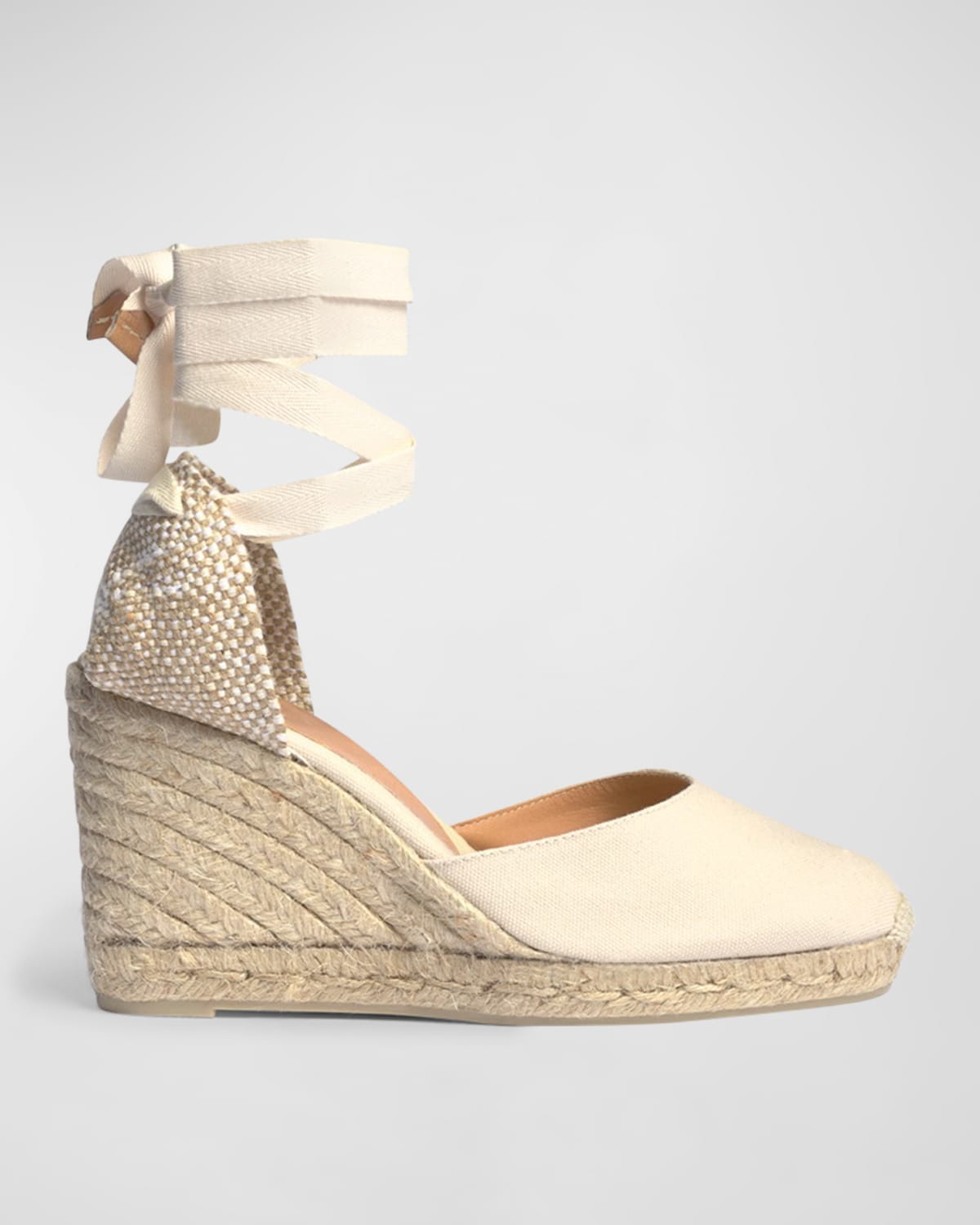 Carina Canvas Ankle-Wrap Wedge Espadrilles