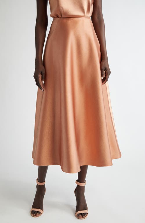 Carolina Herrera Half Circle Satin Midi Skirt in Clay at Nordstrom, Size 4