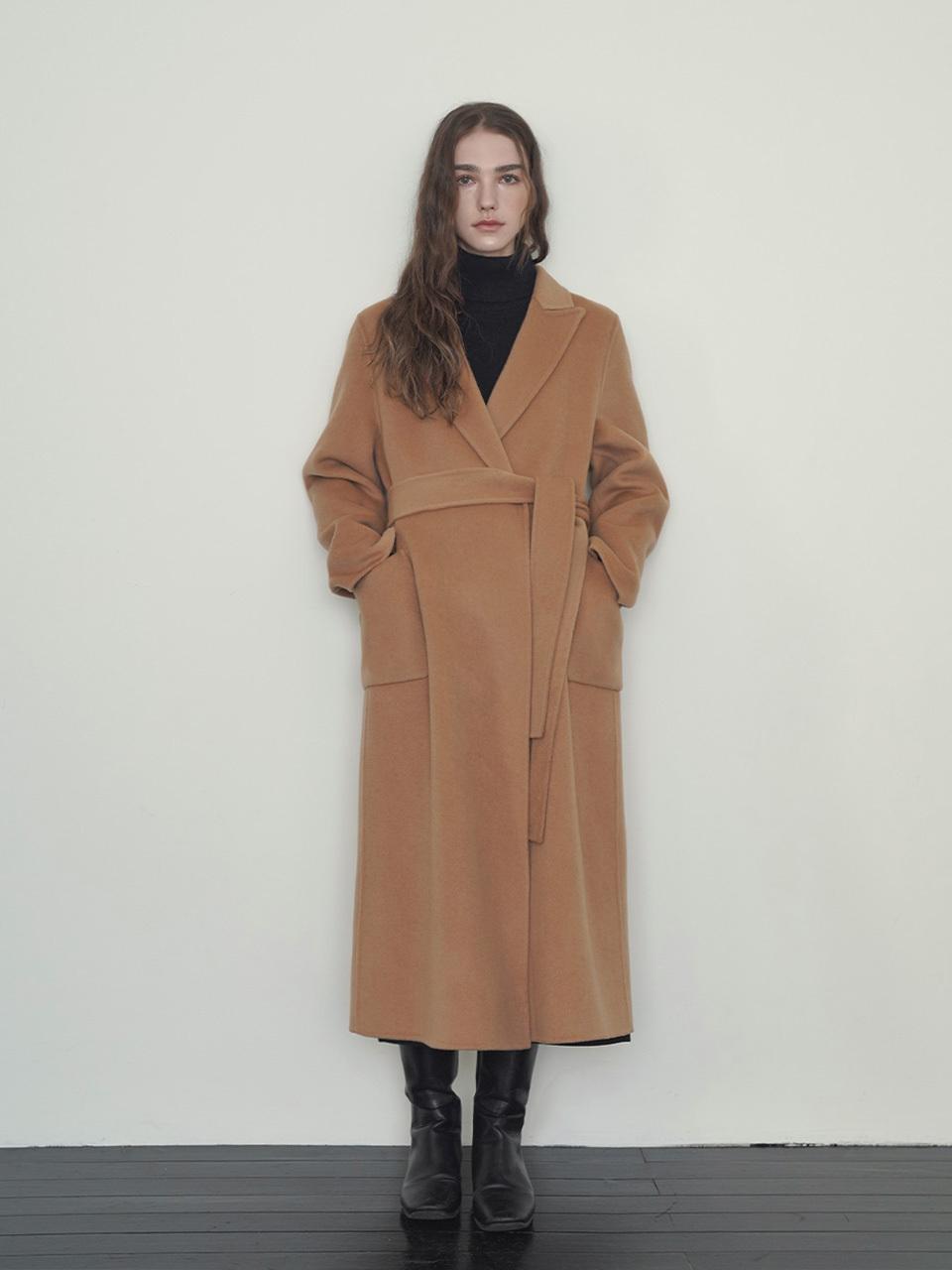 Cashmere Belted Handcrafted Coat [Camel]