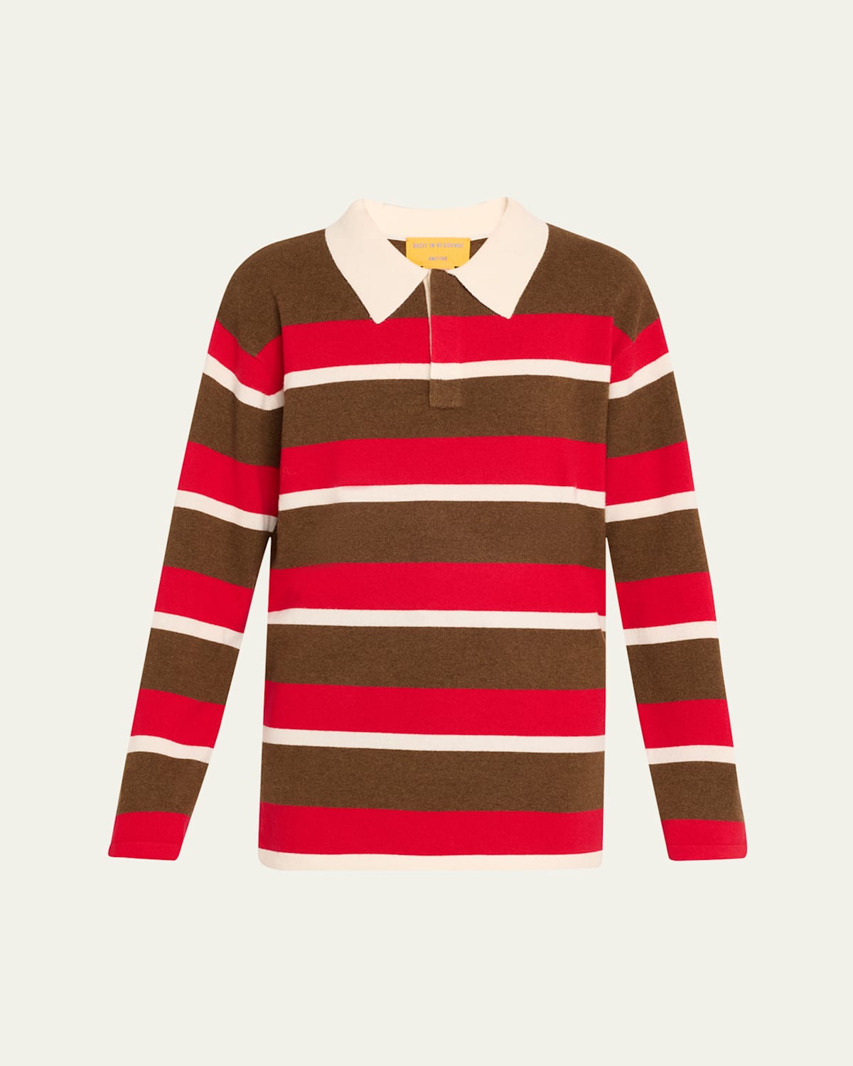 Cashmere Long-Sleeve Striped Rugby Top