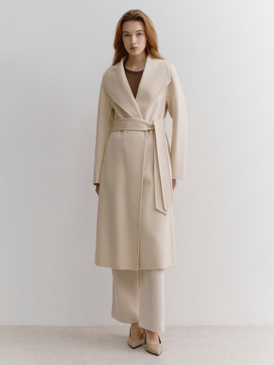 Cashmere Wrap Coat (beige)