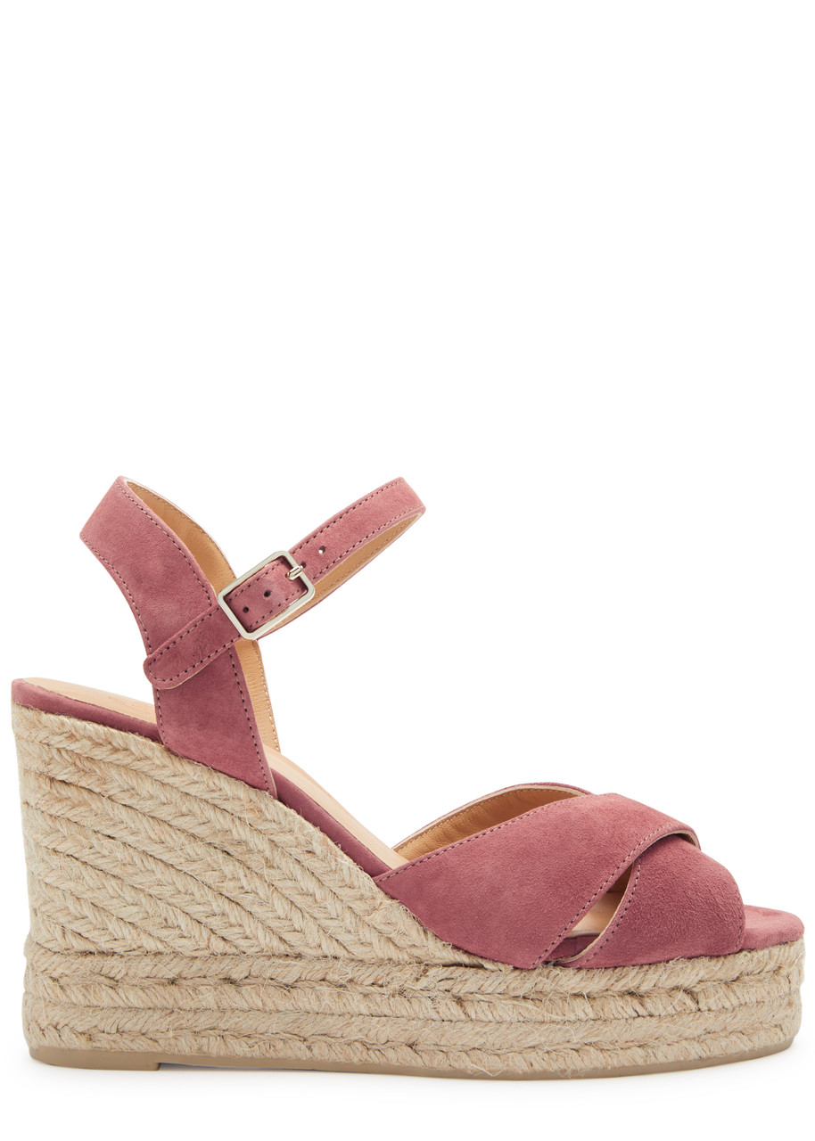 Castaer Blaudell 80 Suede Wedge Espadrilles - Pink - 36 (IT36/ UK3)