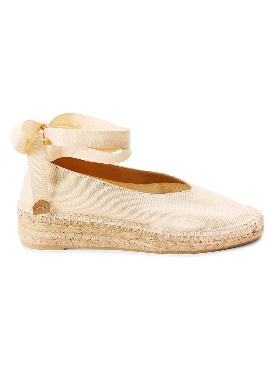 Castañer Women's Ankle Ties Canvas Espadrilles - Beige - Size 35 (5)