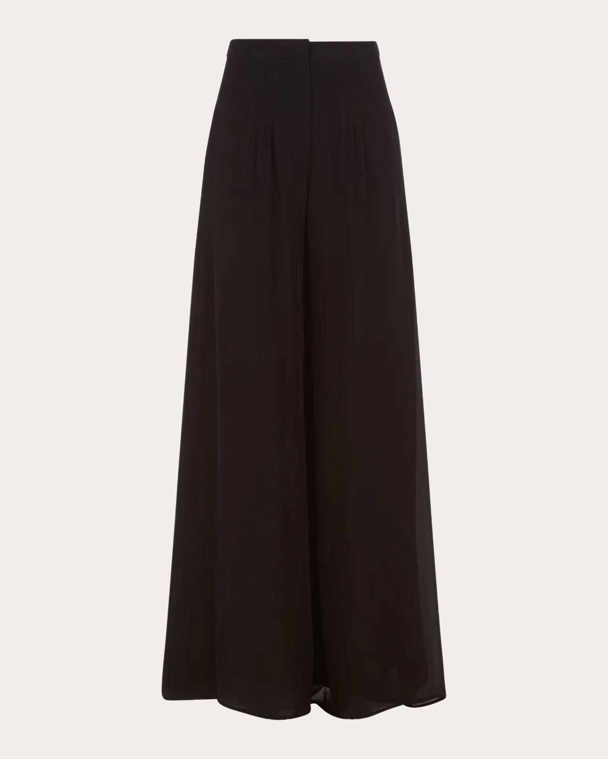 Cavanagh Baker Women's Silk Georgette Pleated Wide-Leg Pants in Black