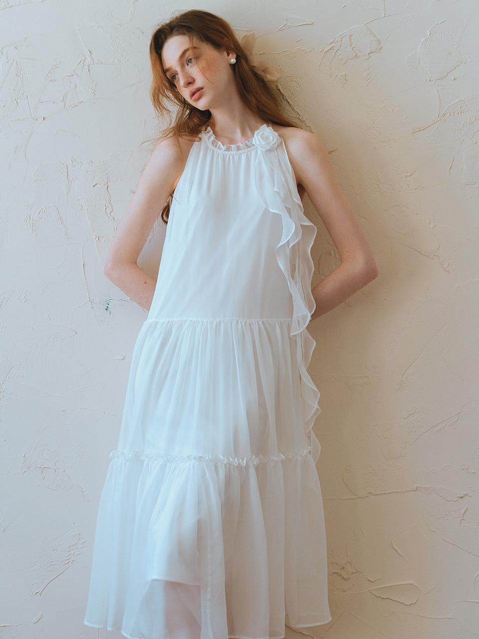 Cest_Fairy Halter Neck White Dress