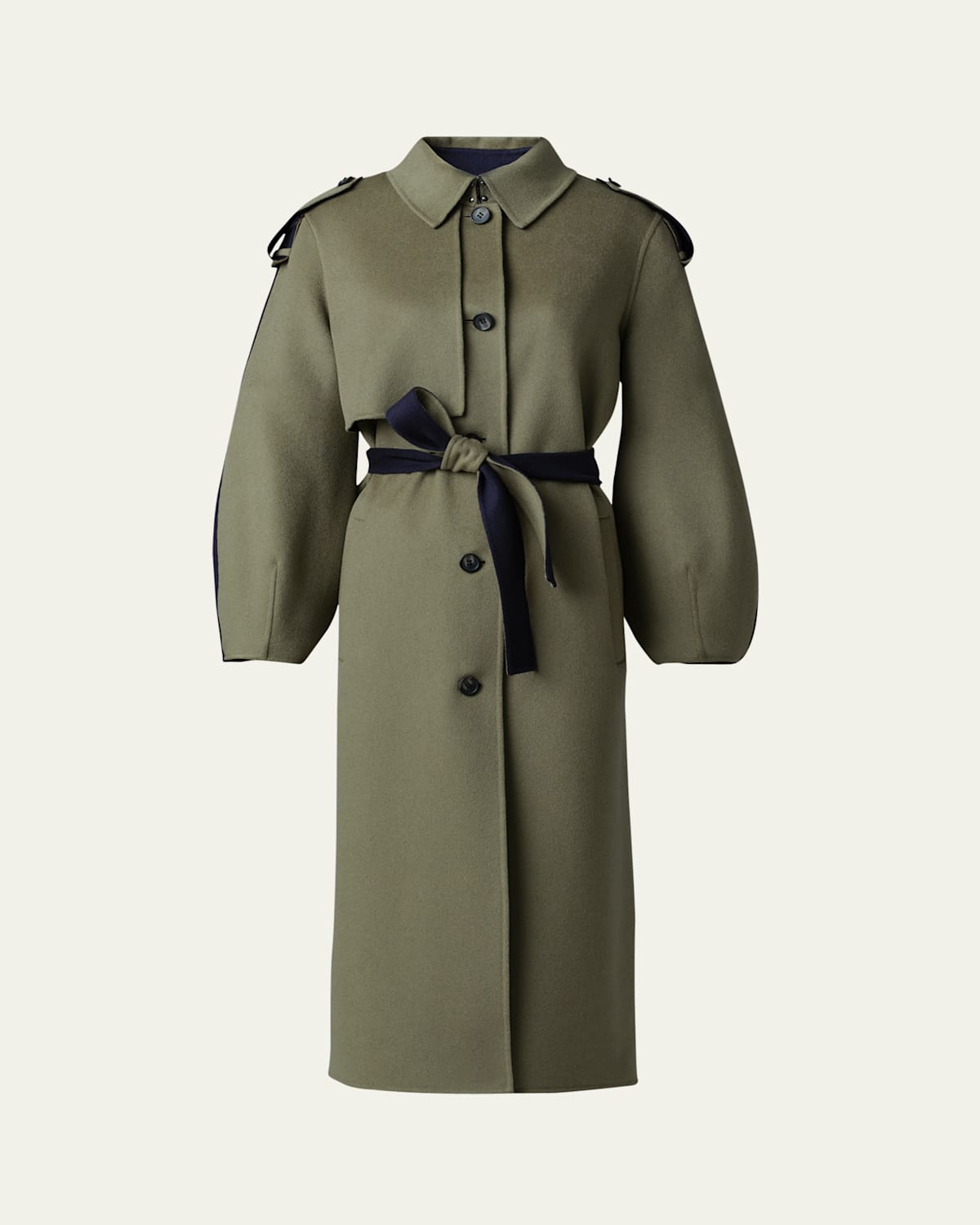 Ceyla Belted Handmade Double-Face Virgin Wool Coat