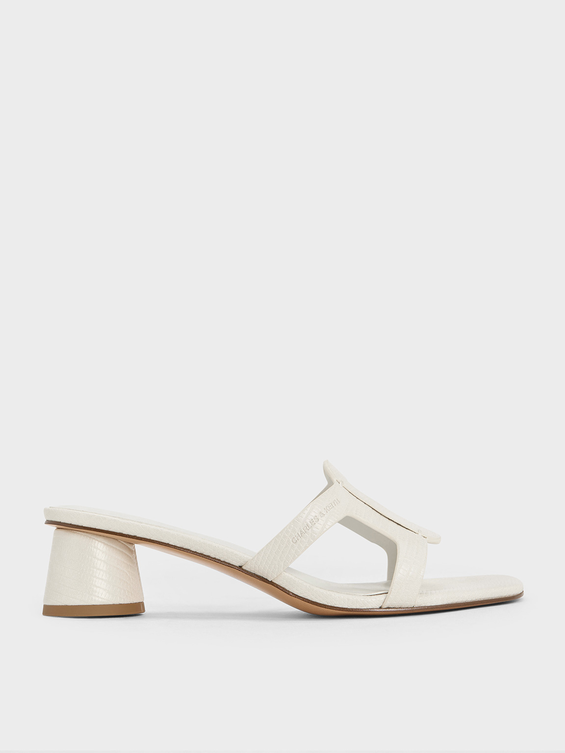 Charles & Keith - Easley Croc-Effect Cut-Out Heeled Sandals