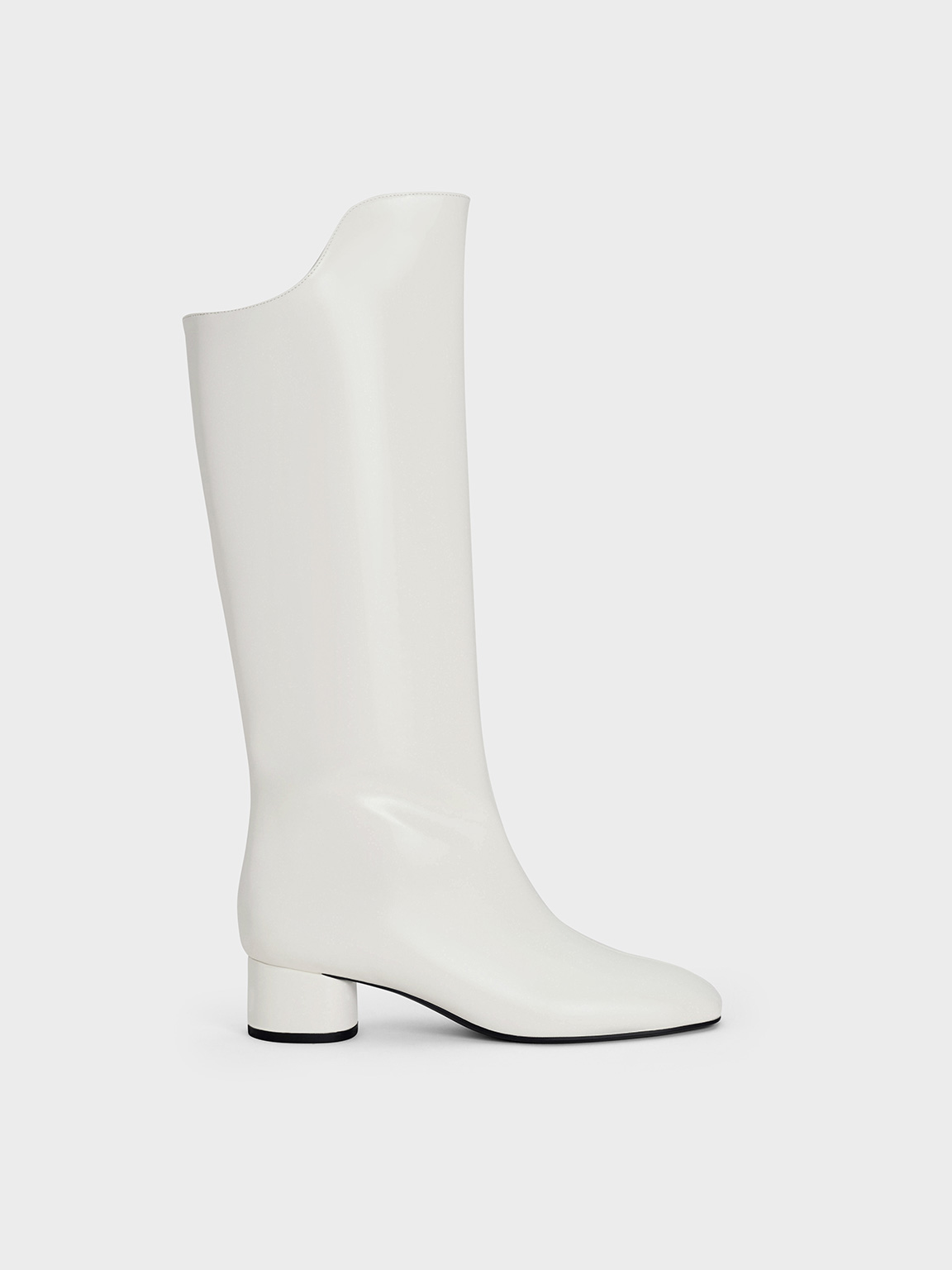 Charles & Keith - Elongated Square-Toe Knee-High Boots