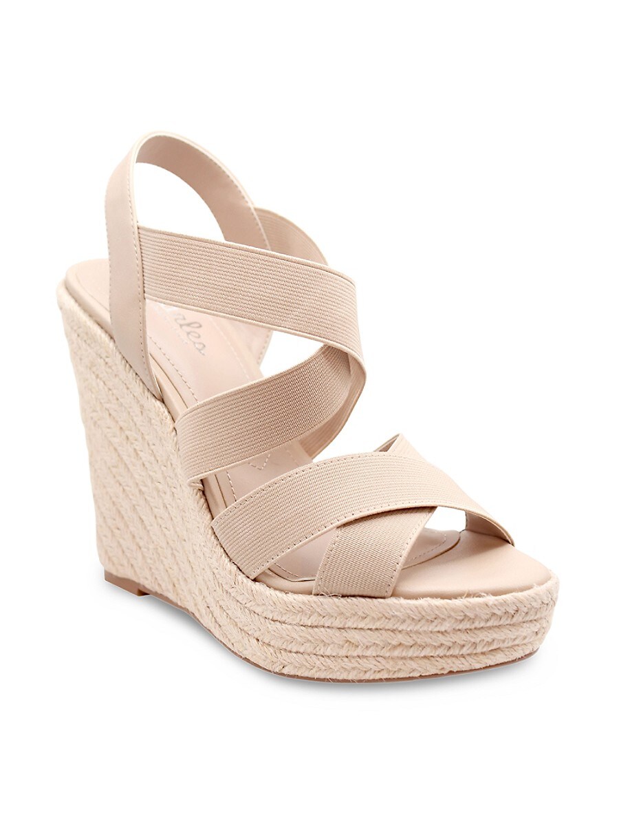 Charles by Charles David Women's Strappy Espadrille Wedge Heel Sandals - Nude - Size 5