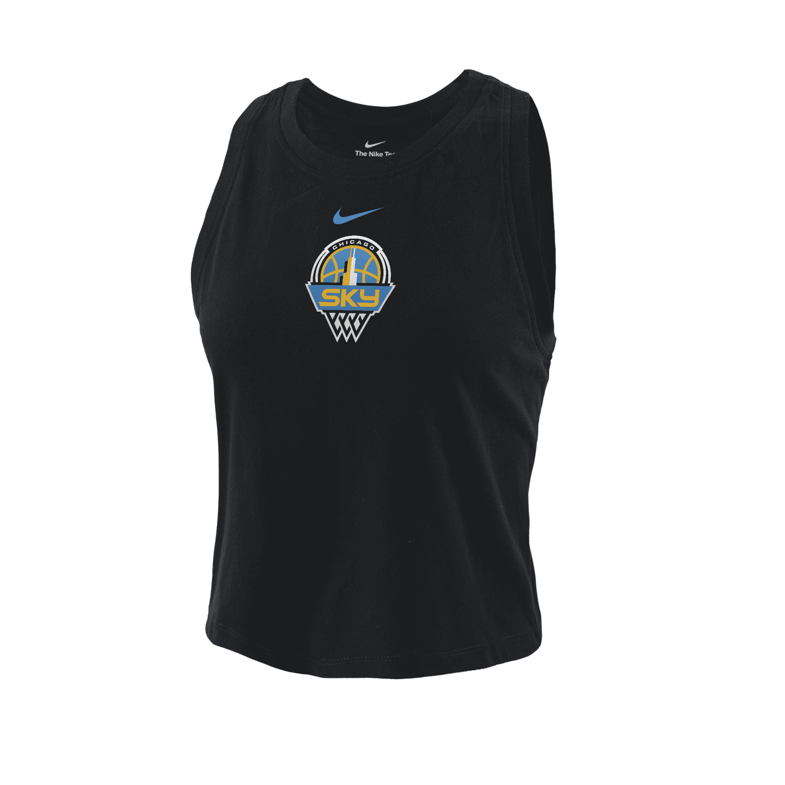 Chicago Sky Nike Women's WNBA Cropped Tank Top in Black | W11115P108-CHI