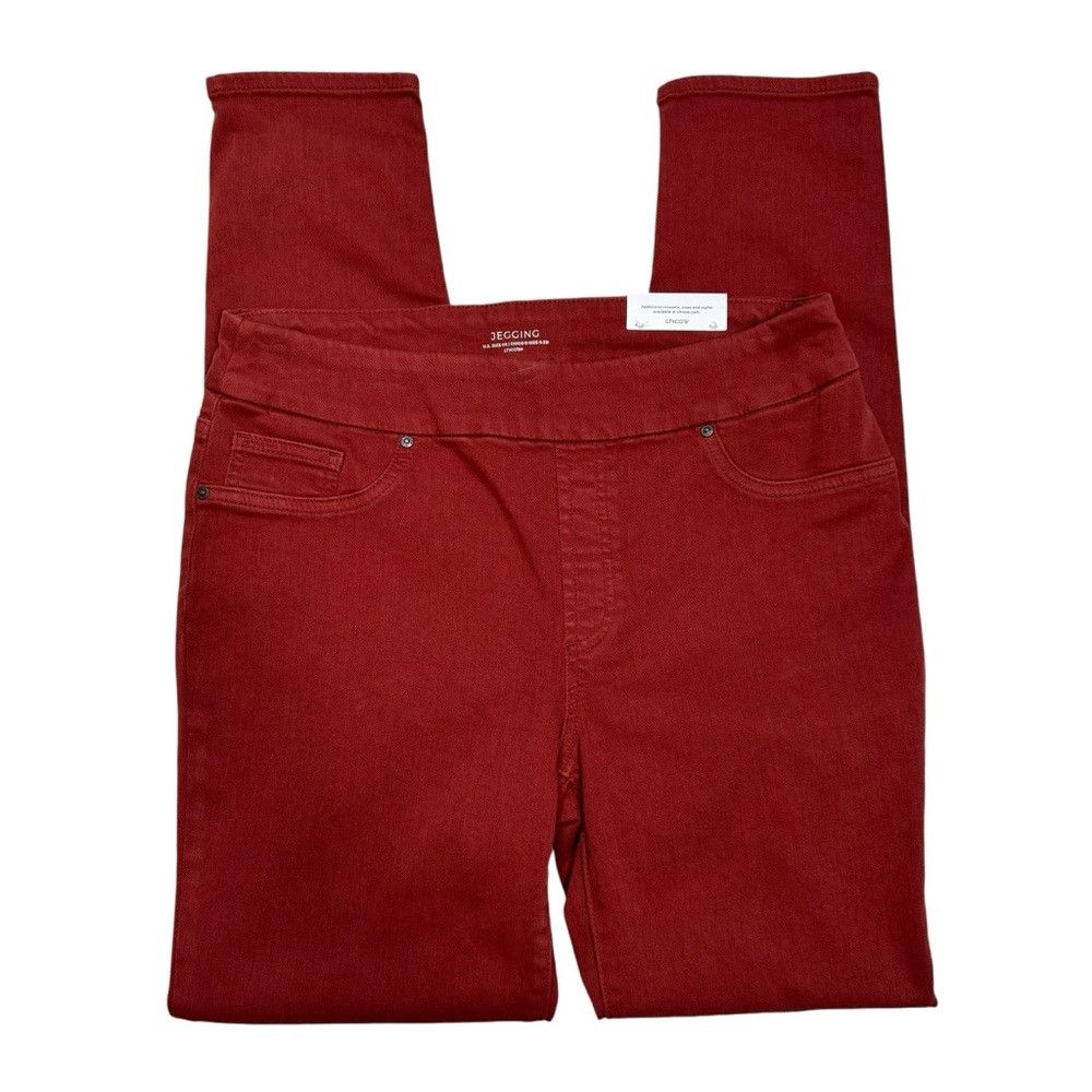 Chicos NWT New Chico's Denim Pull-On Red Jeggings Size 0.5 Us 6, Women's