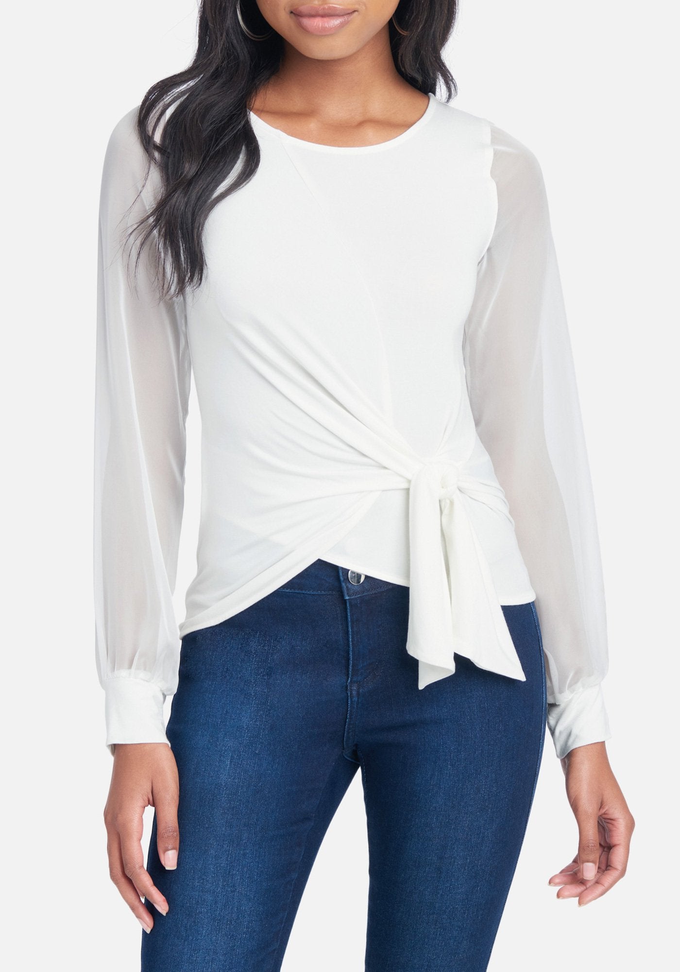 Chiffon Sleeve Wrap Top