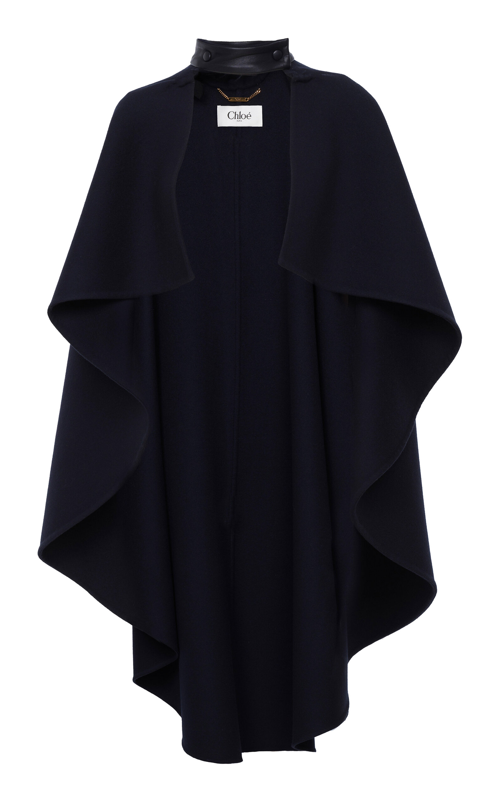 Chlo - Asymmetric Cropped Wool Cape Coat - Black - FR 40 - Moda Operandi