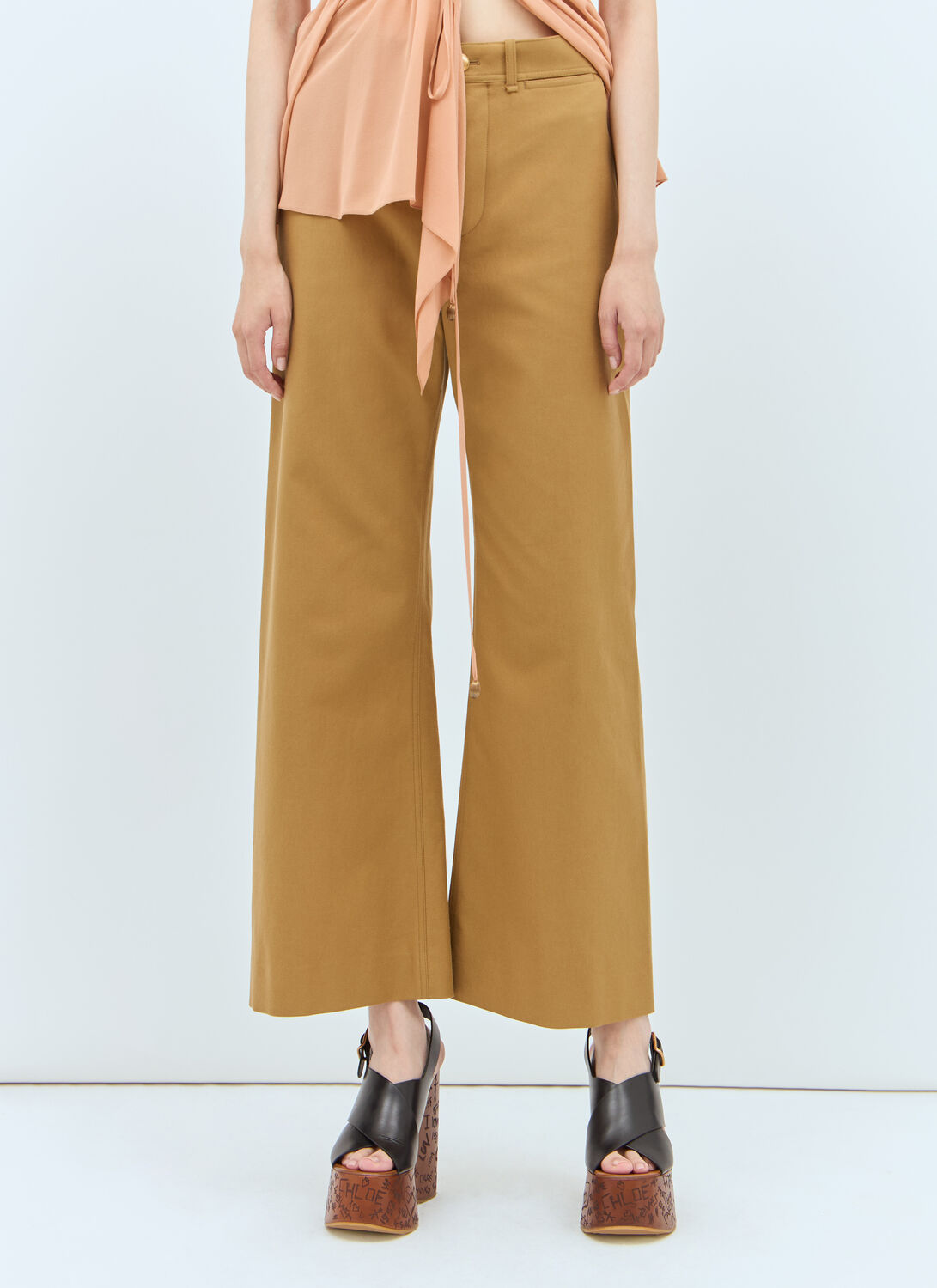 Chlo Cropped Flared Pants - Woman Pants Mustard Fr - 38