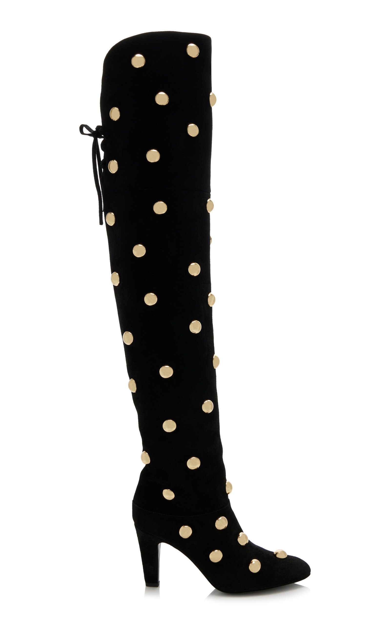 Chlo - Eve Studded Leather Over-The-Knee Boots - Black - IT 38 - Moda Operandi