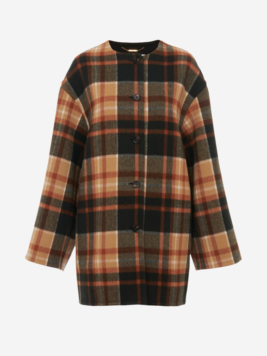 Chloé Checked Wool Coat