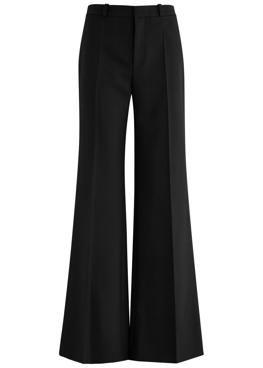 Chloe Flared-leg Wool Trousers - Black - 36 (UK8 / S)