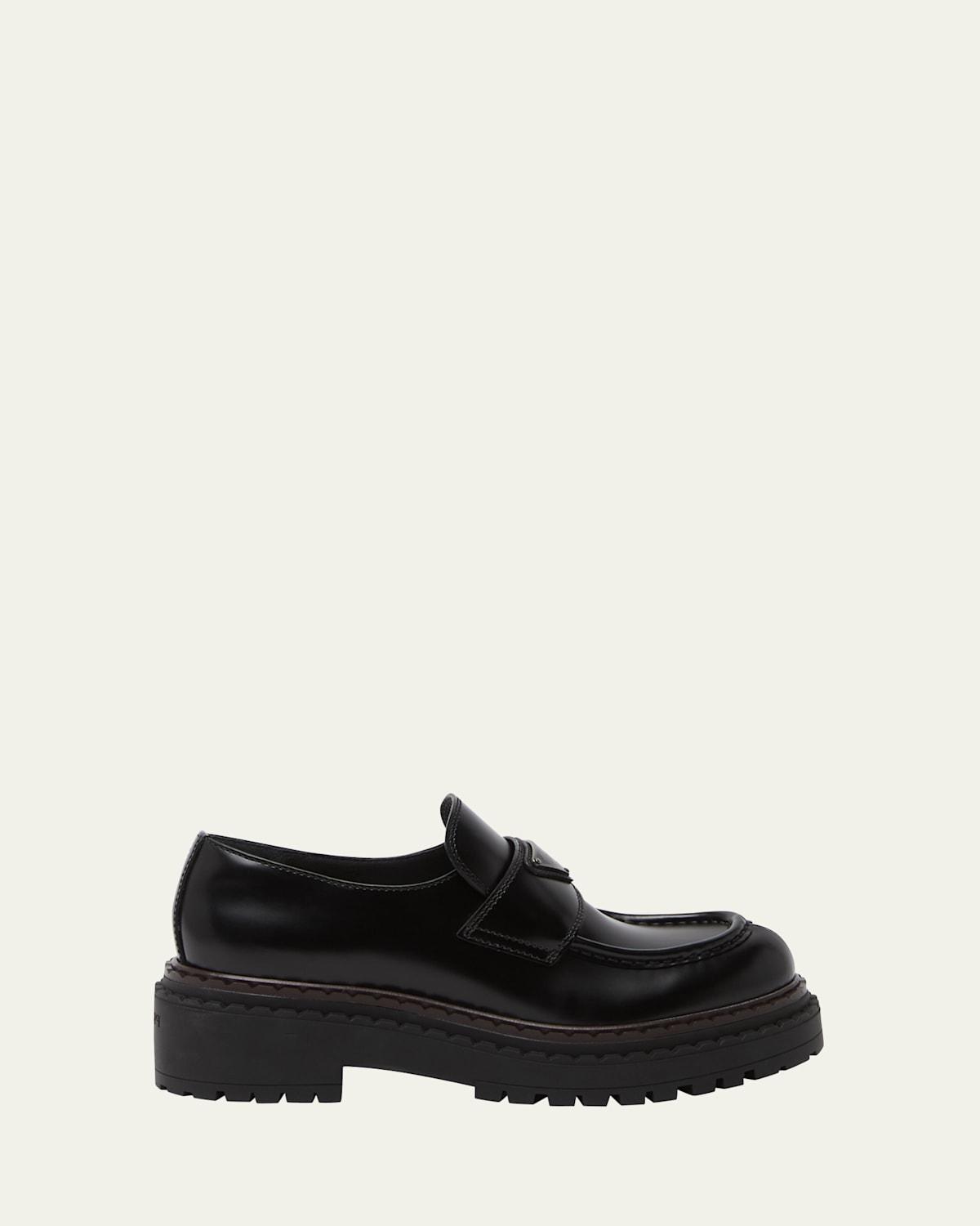 Chocolate Calfskin Platform Loafers