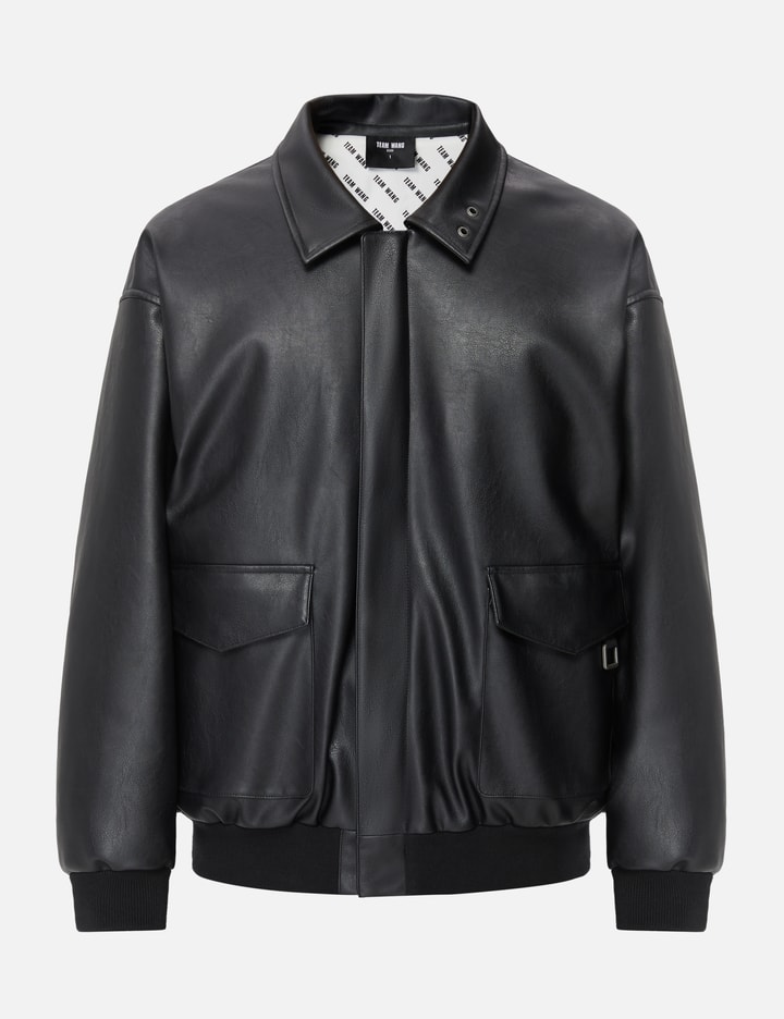 Choices Faux Leather Padded Jacket