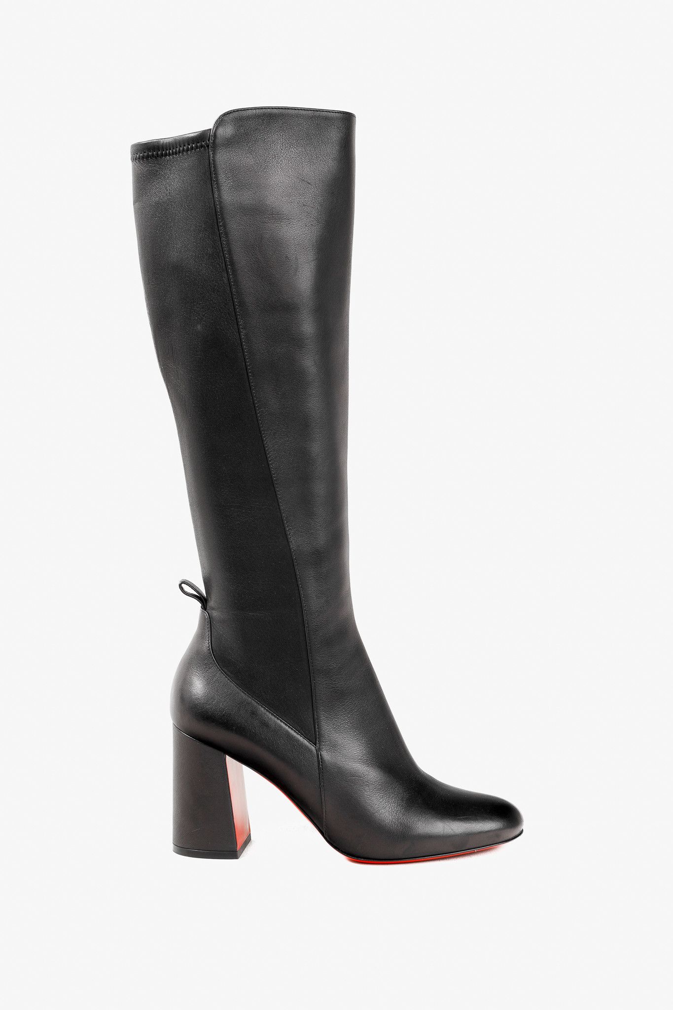 Christian Louboutin Kronobotte 85 Knee-High Leather Boots in Black, Women's