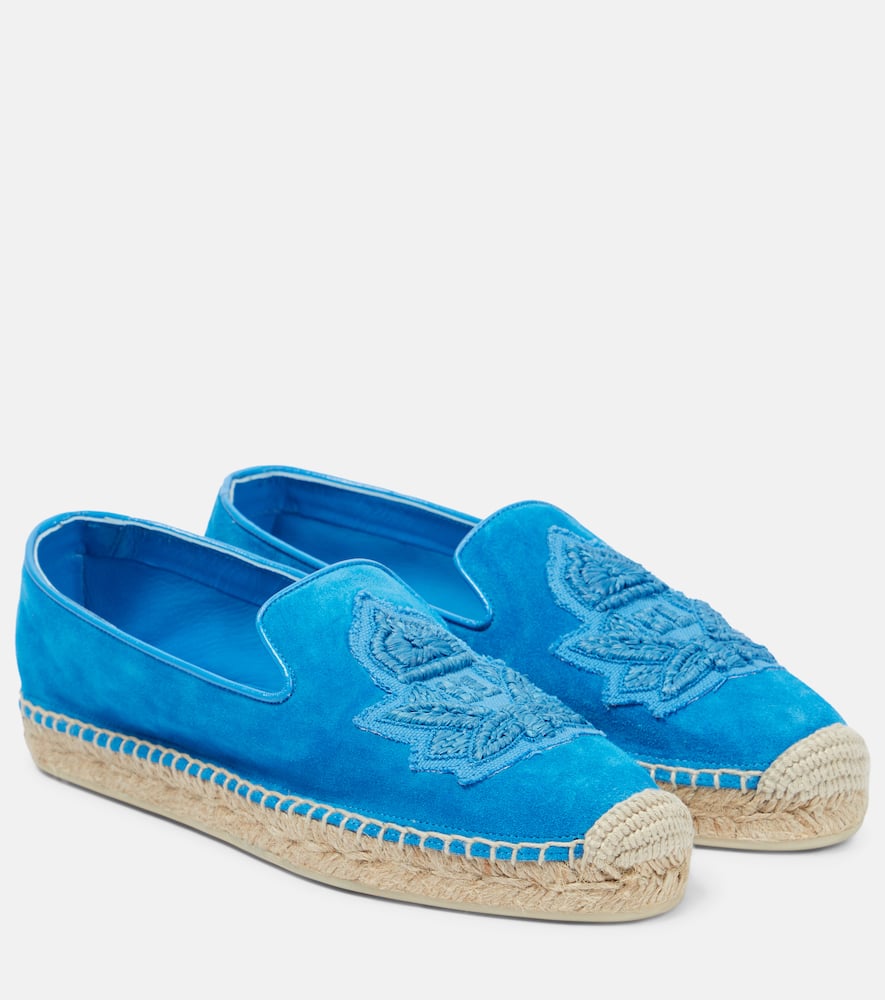 Christian Louboutin Nanou appliquéd suede espadrilles