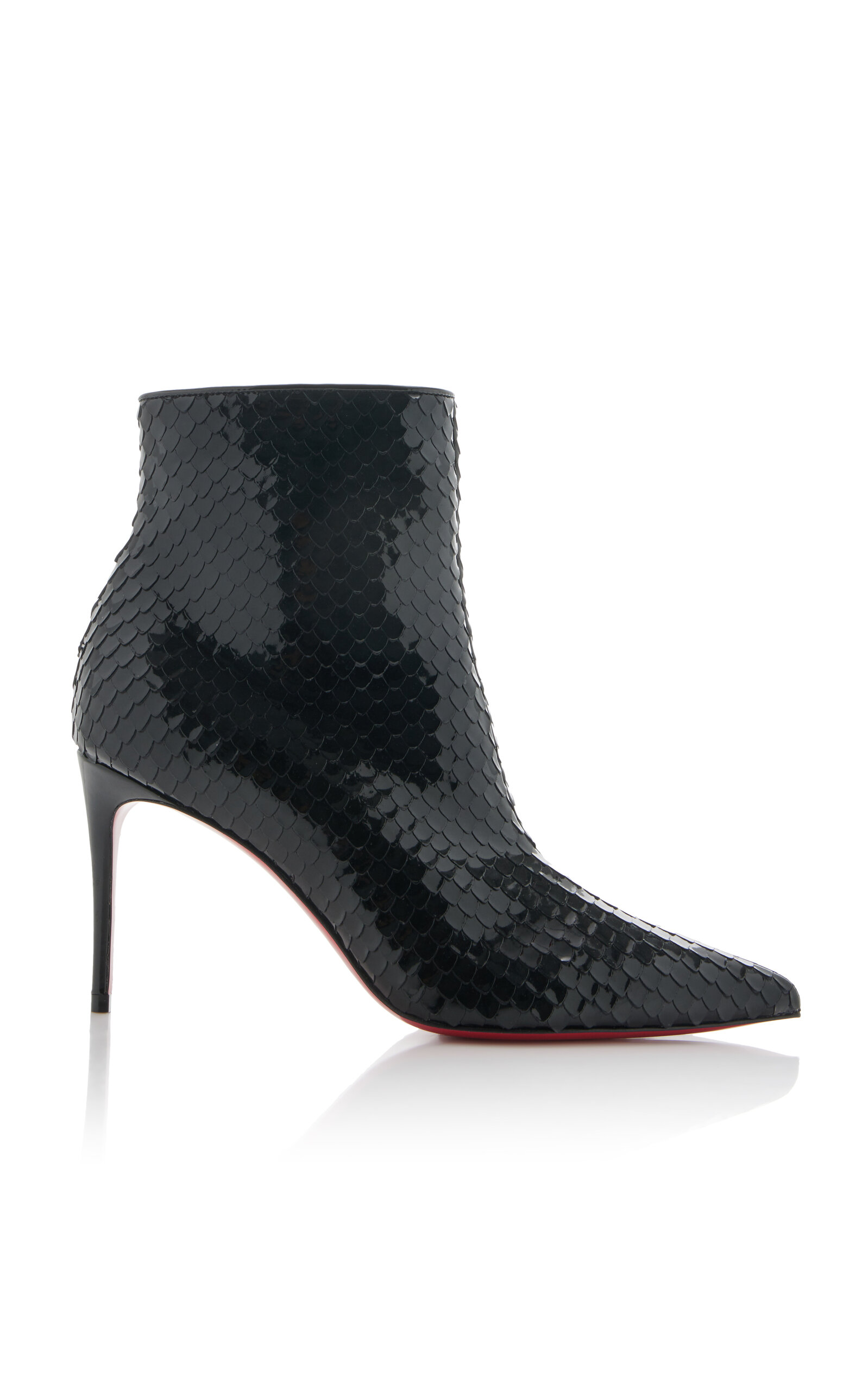 Christian Louboutin - So Kate 85mm Croc-Effect Patent Leather Ankle Boots - Black - IT 39 - Moda Operandi