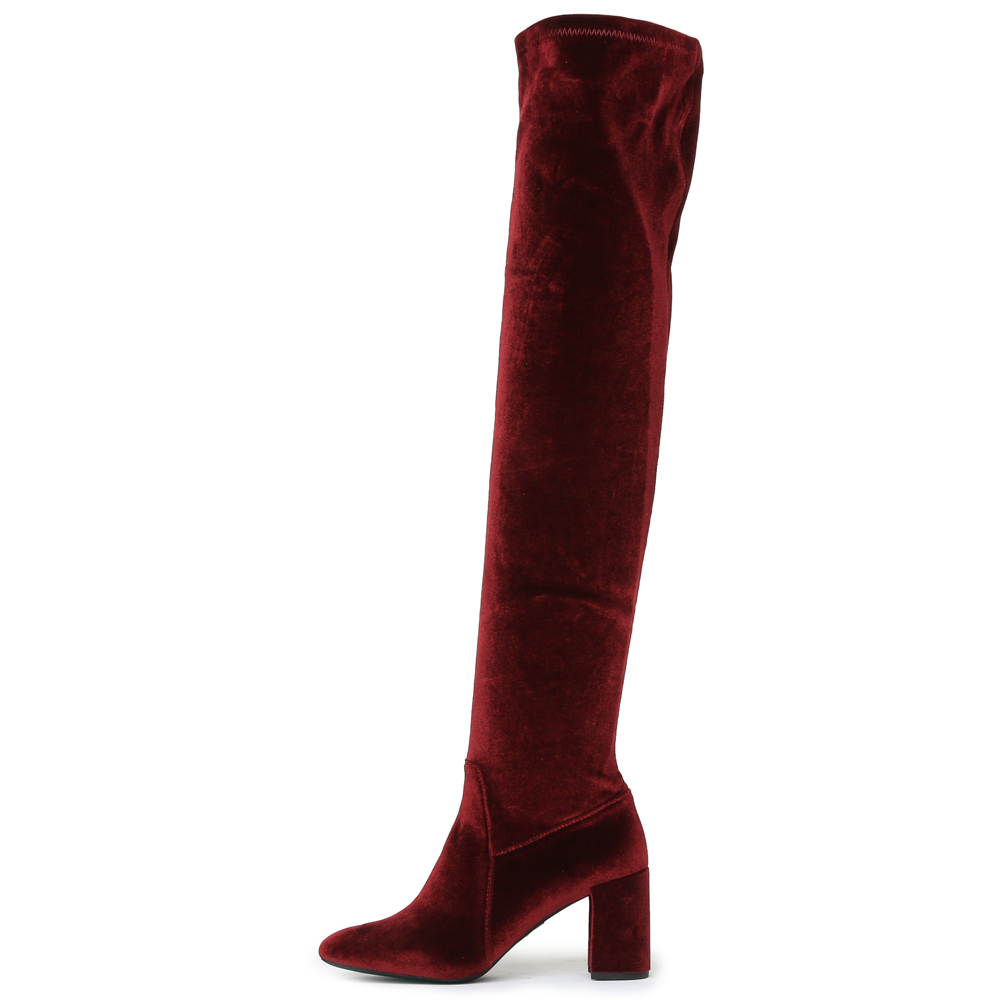 Cienega Burgundy Heeled Thigh-High Boots