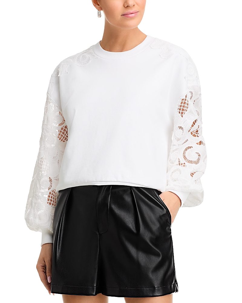 Cinq a Sept Embroidered Paisley Pullover Sweatshirt