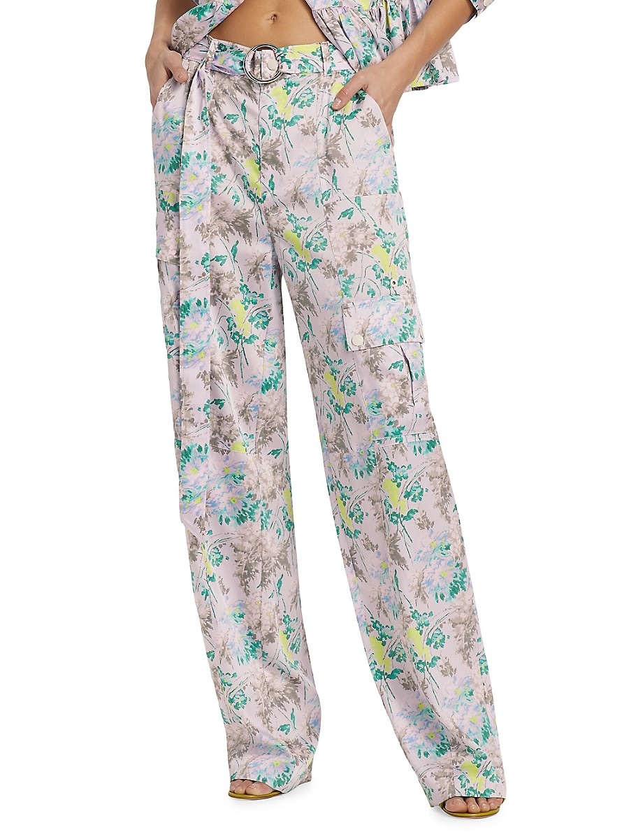 Cinq à Sept Women's Avianna Floral Cargo Pants - Pastel Multi - Size 8