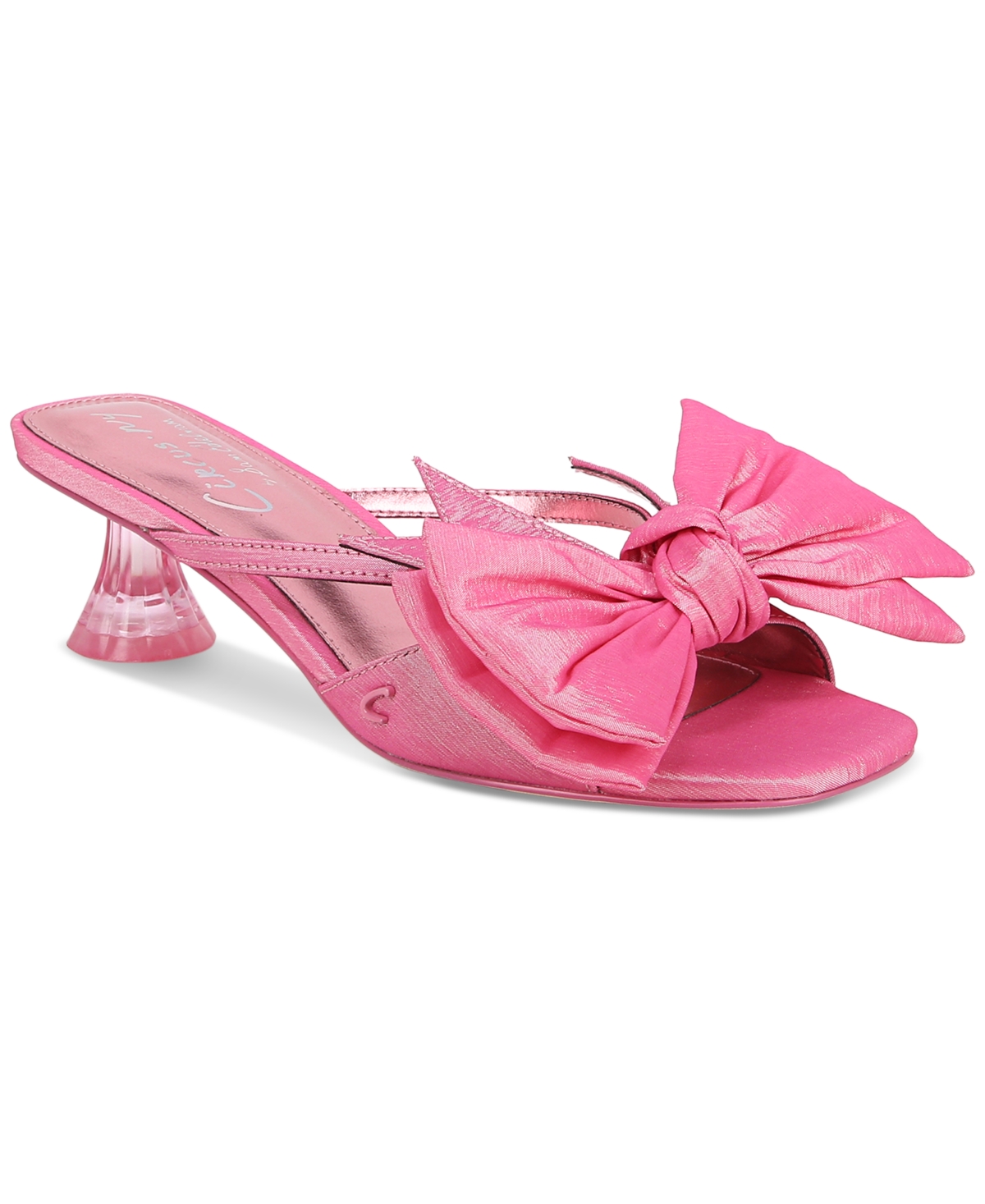 Circus Ny by Sam Edelman Women's Natalina Bow Kitten-Heel Dress Sandals - Dark Pink Sorbet Satin