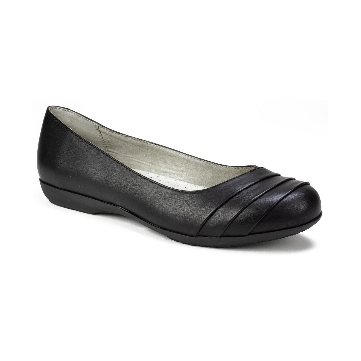 Clara Womens Faux Leather Round Toe Ballet Flats