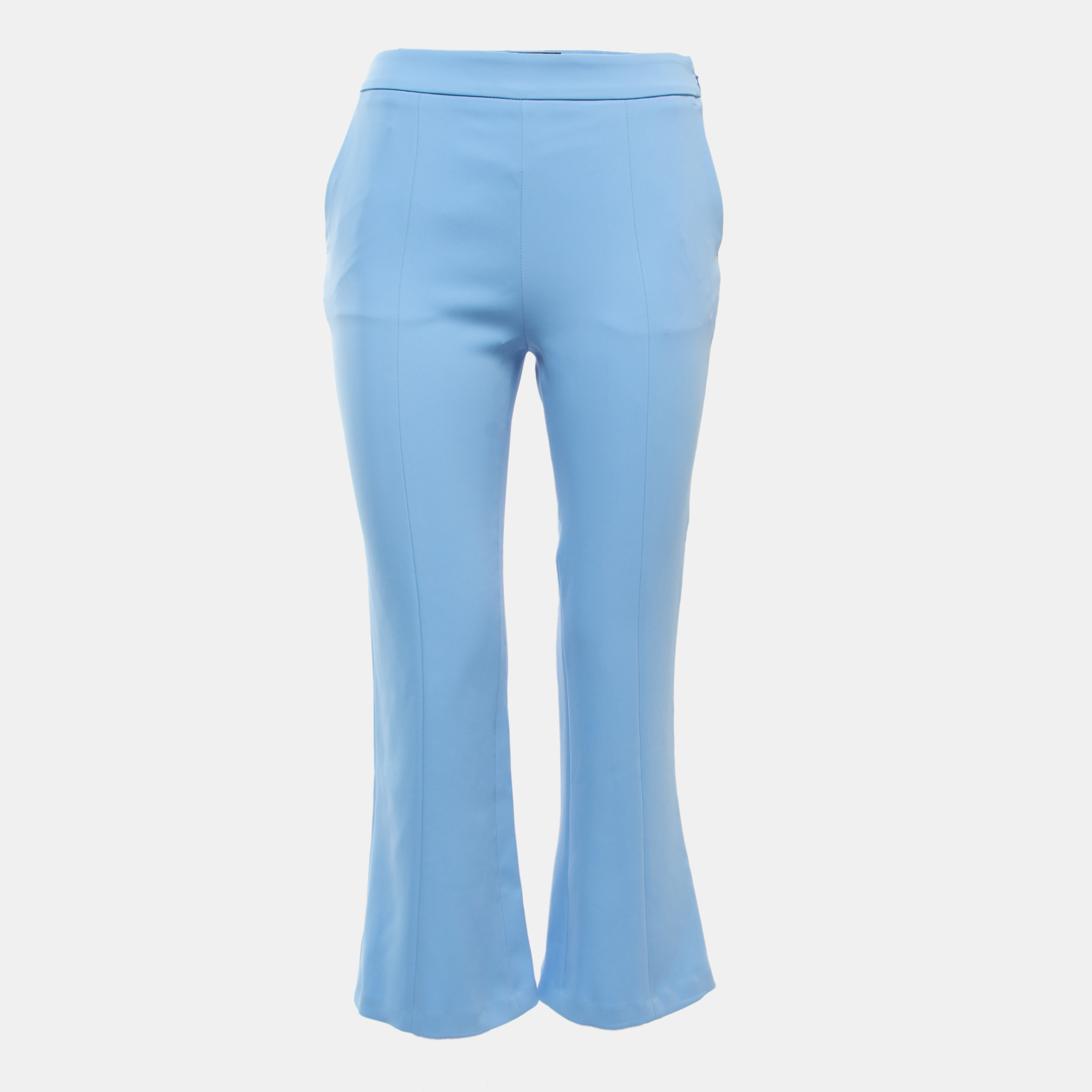 Class by Roberto Cavalli Blue Crepe Flared Trousers S