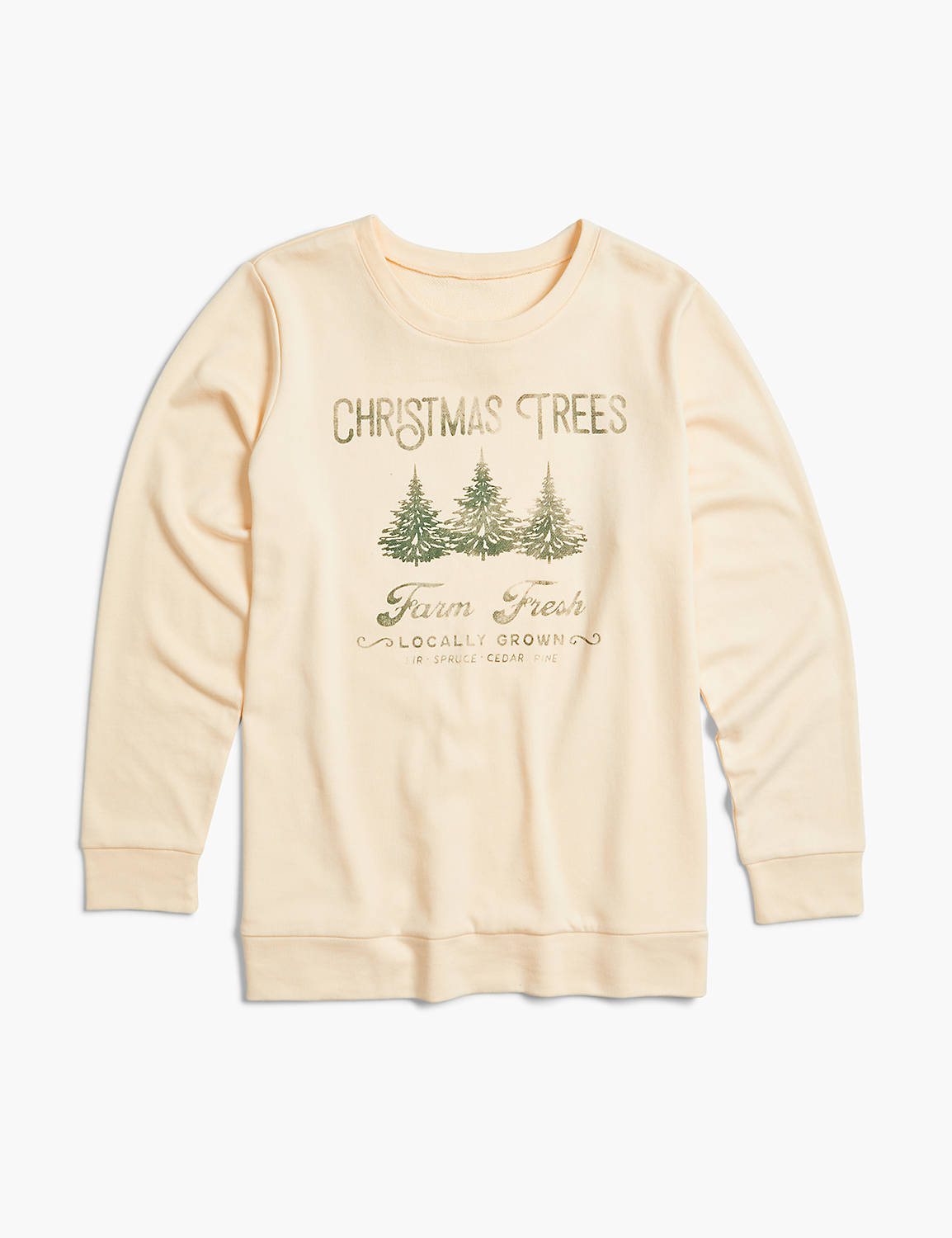 Classic Crew-Neck Christmas Trees Graphic Sweatshirt