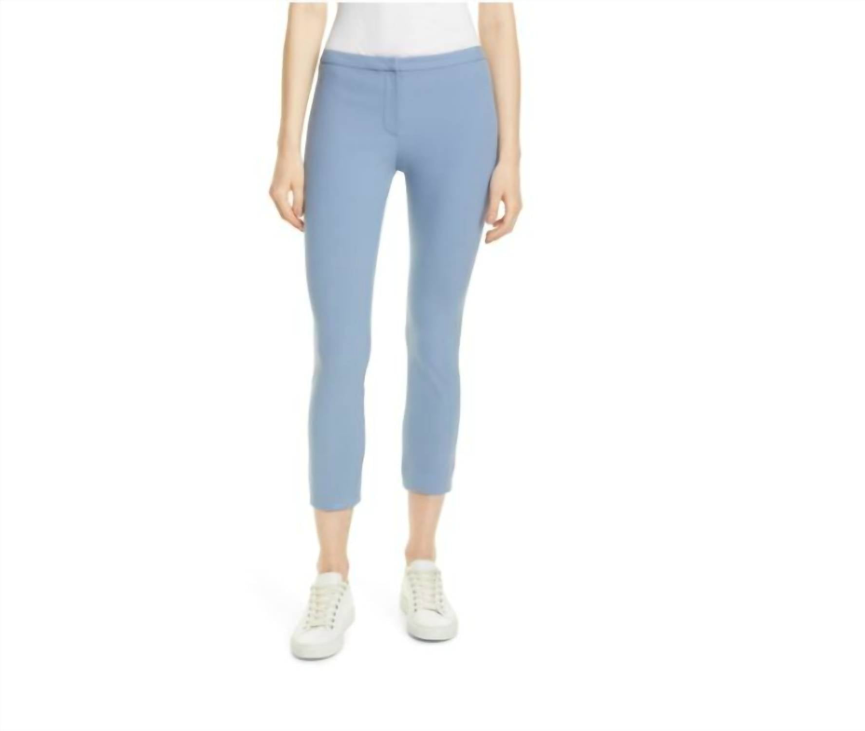 Classic Skinny Mid Rise Ankle Pants In Chambray Blue