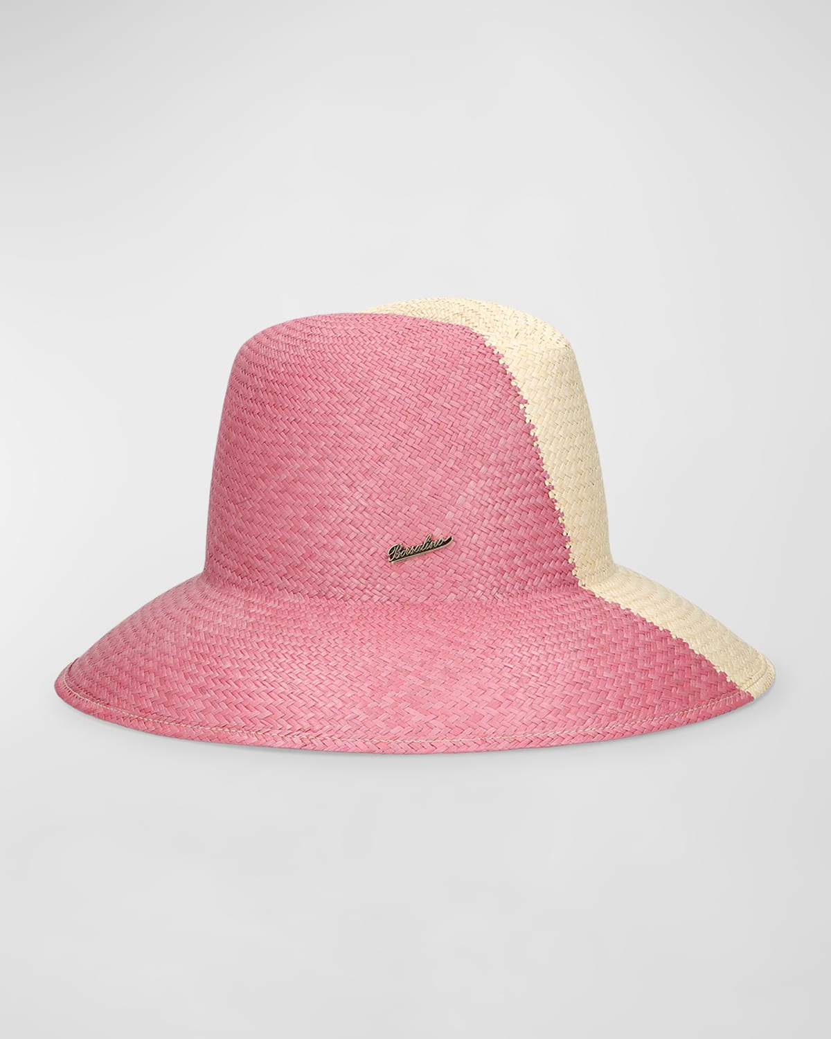 Claudette Two-Tone Straw Large Brim Hat