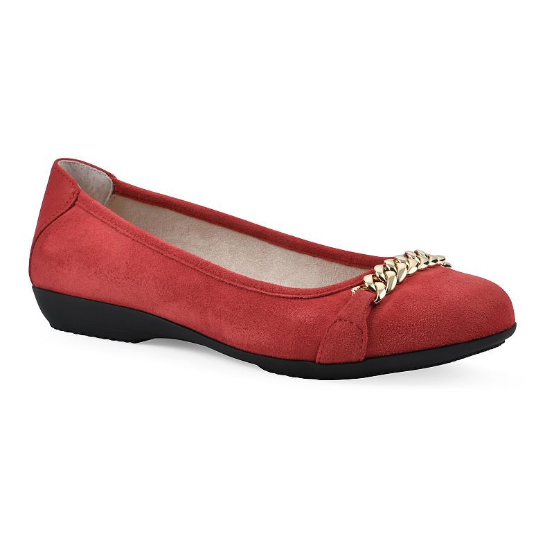 Cliffs by White Mountain Charmed Women's Ballet Flats, Size: 7, Red Fabric