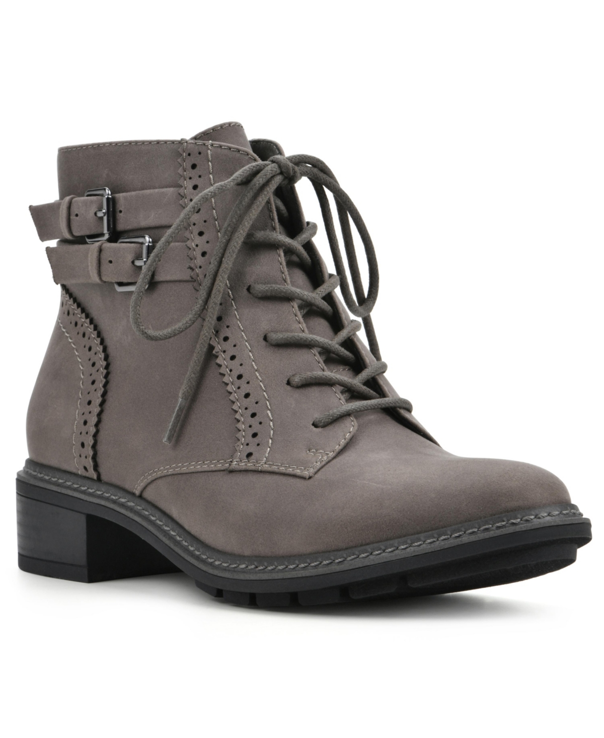 Cliffs by White Mountain Women's Elibeth Lace-up Boot - Charcoal, Fabric- Textile