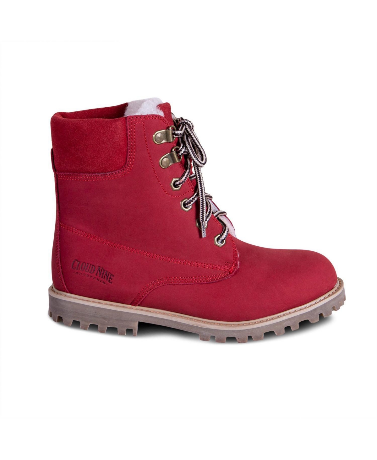 Cloud Nine Sheepskin Ladies Kindra Comfort Hiking Boots - Red