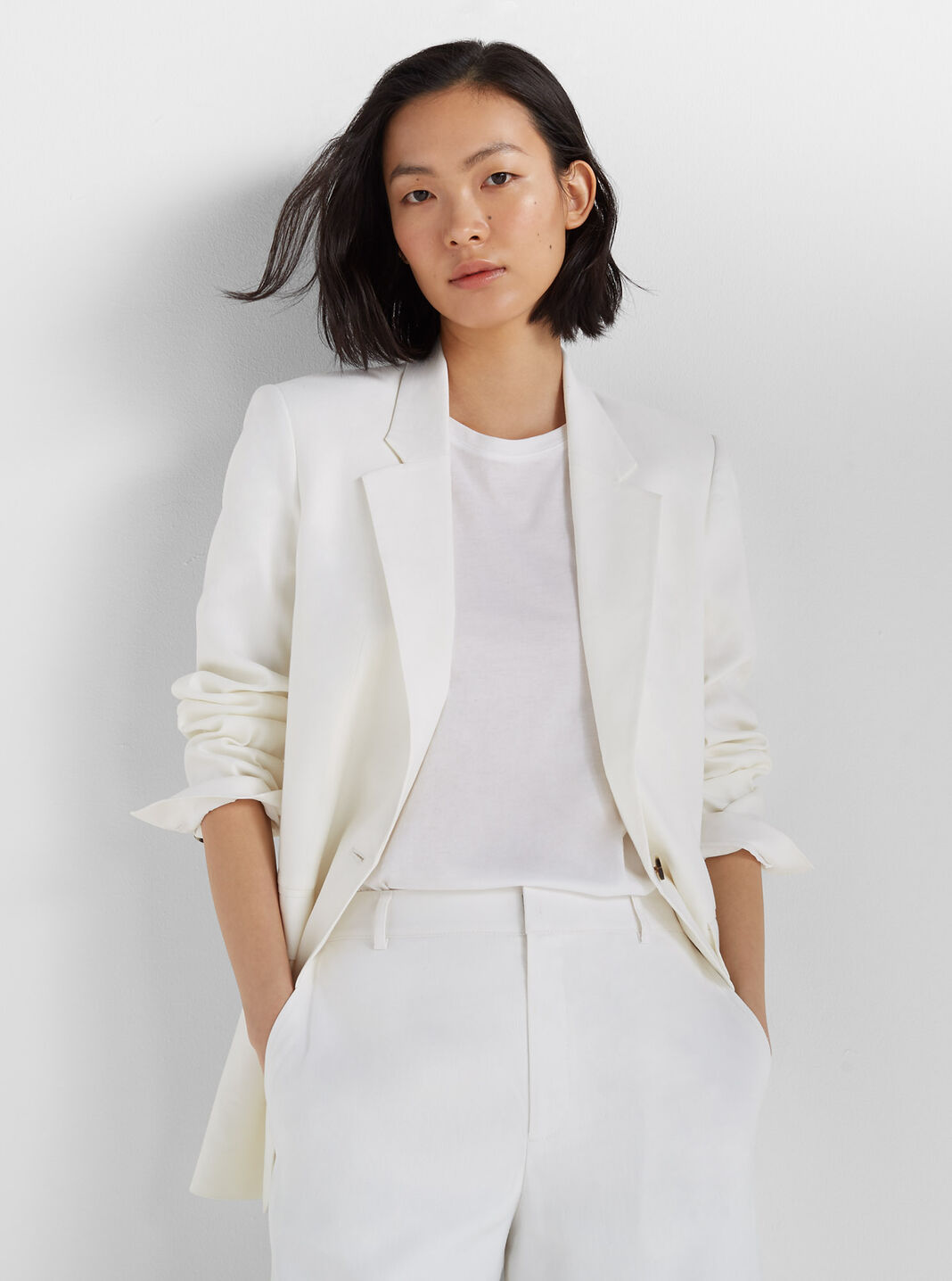 Club Monaco Classic Linen Blazer - White