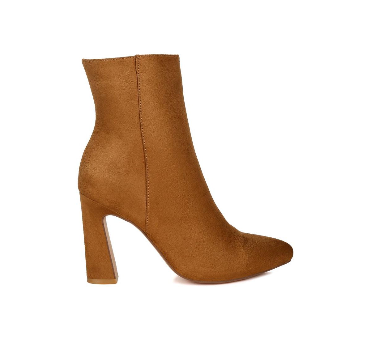 Clubdate Block Heeled Ankle Boots - Tan