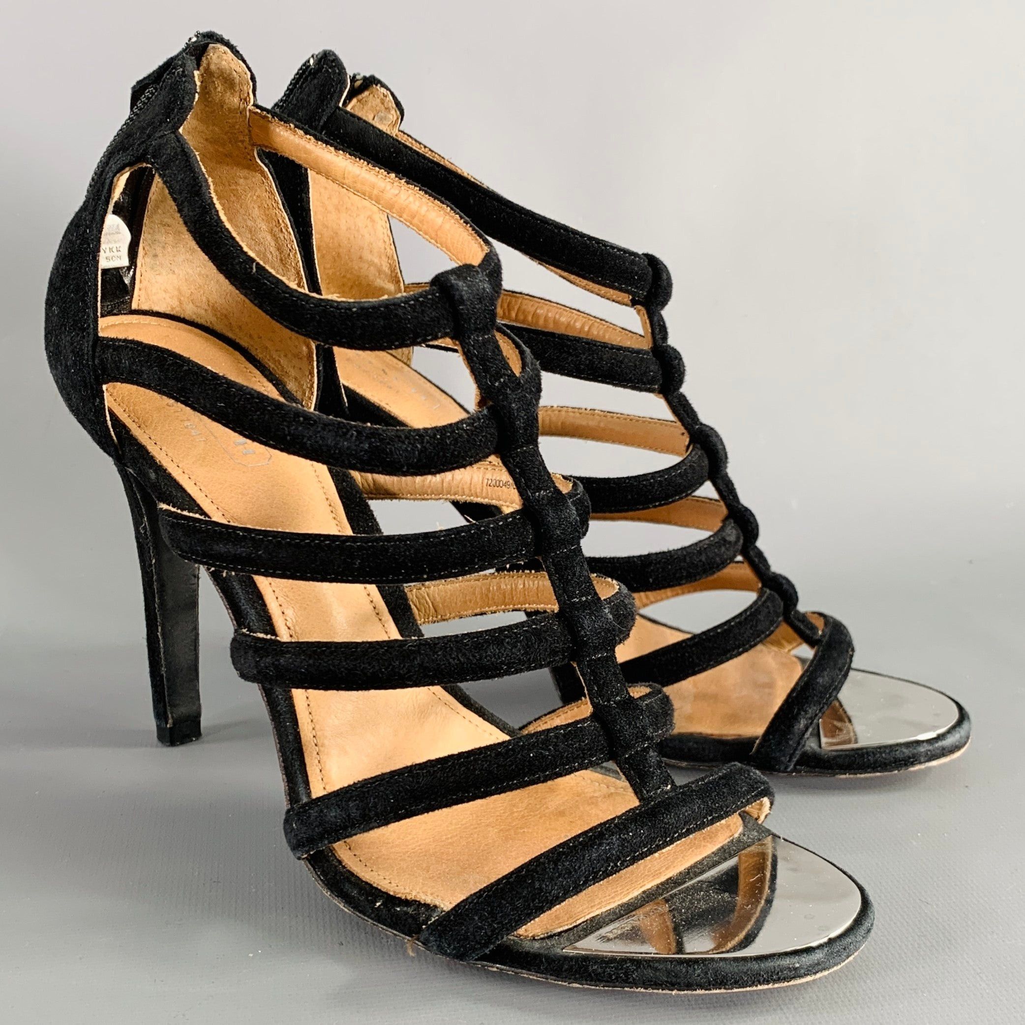 Coach Lavania Black Suede Gladiator Sandals, Women's (Size 8)