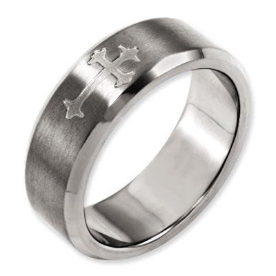 Coat of Arms Cross Titanium Band