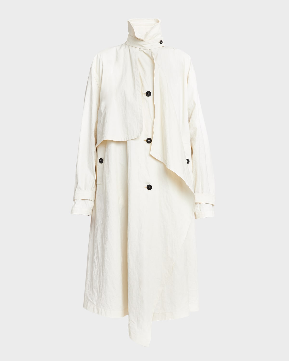 Coated Linen Oversized Trench Coat