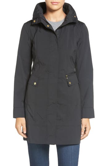 Cole Haan Signature Back Bow Packable Hooded Raincoat in Black at Nordstrom Rack, Size X-Small